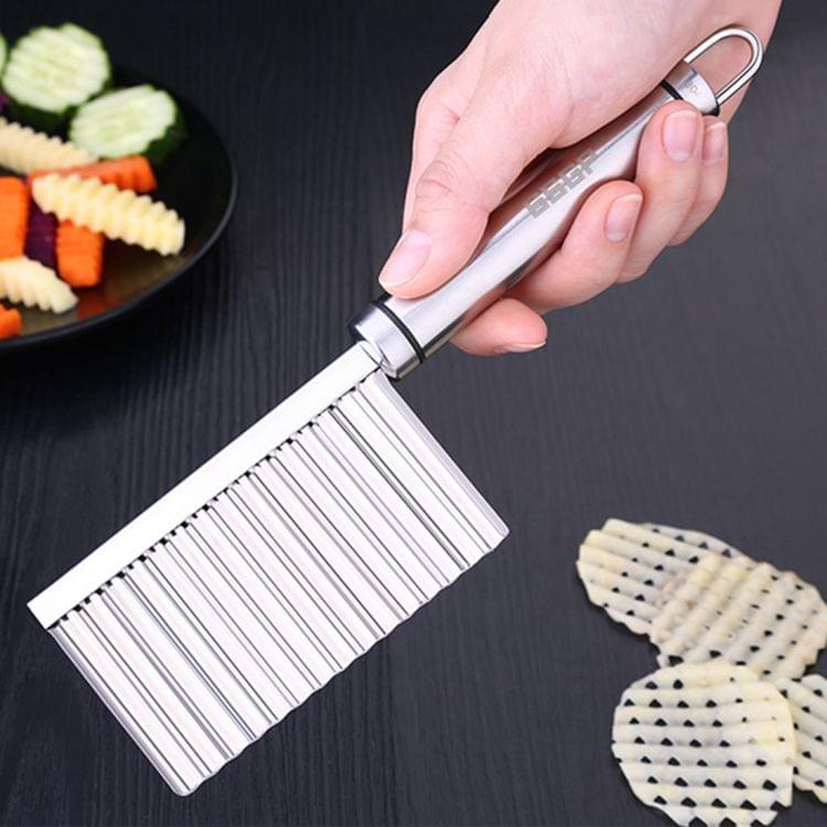 SSGP Stainless Steel Potato Wavy Edged Cutter Knife Potato Slicer, Length: 22.5cm