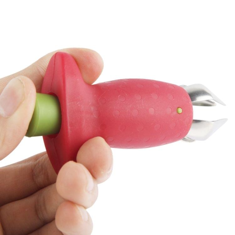 Strawberry Huller Stem Remover Tomatoes Leaves Fruit Corer Kitchen(Red)
