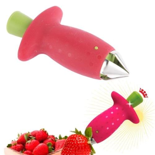 Strawberry Huller Stem Remover Tomatoes Leaves Fruit Corer Kitchen(Red)