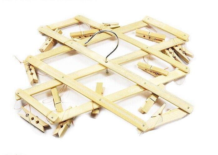 Bamboo Folding Drying Rack (Specification: 16 clip)