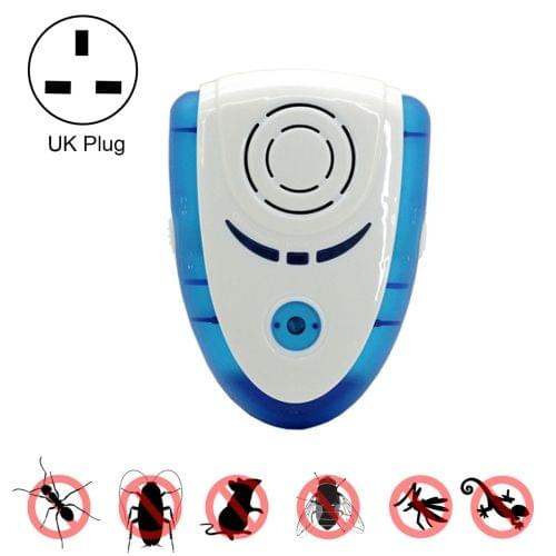6W Electronic Ultrasonic Electromagnetic Wave Anti Mosquito Rat Insect Pest Repeller with Light, UK Plug, AC 90-240V(Blue)
