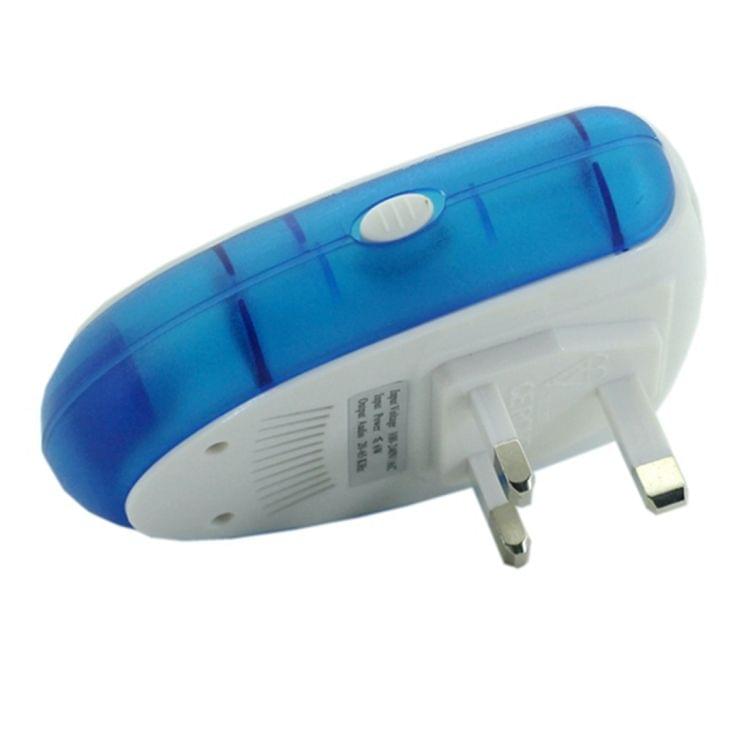 6W Electronic Ultrasonic Electromagnetic Wave Anti Mosquito Rat Insect Pest Repeller with Light, UK Plug, AC 90-240V(Blue)
