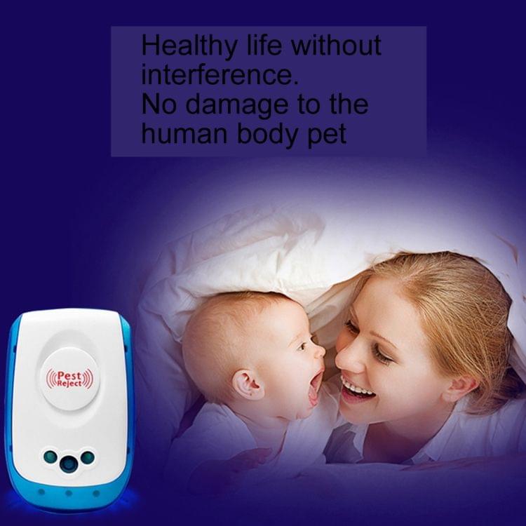 2W Electronic Ultrasonic Anti Mosquito Rat Insect Pest Repeller with Light, US Plug, AC 90-250V