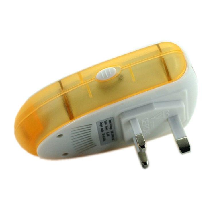 6W Electronic Ultrasonic Electromagnetic Wave Anti Mosquito Rat Insect Pest Repeller with Light, UK Plug, AC 90-240V(Yellow)