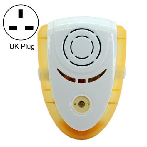 6W Electronic Ultrasonic Electromagnetic Wave Anti Mosquito Rat Insect Pest Repeller with Light, UK Plug, AC 90-240V(Yellow)
