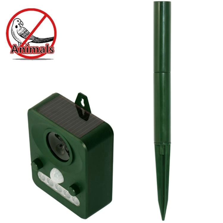 Environmental Friendly White + Red Light Solar-powered LED Ultrasonic Animal Repeller Bird Cat Dog Control Device With 6.5V / 0.1W Solar Panel & PIR Sensor & Light Sensor, Got the CE / ROHS Certification