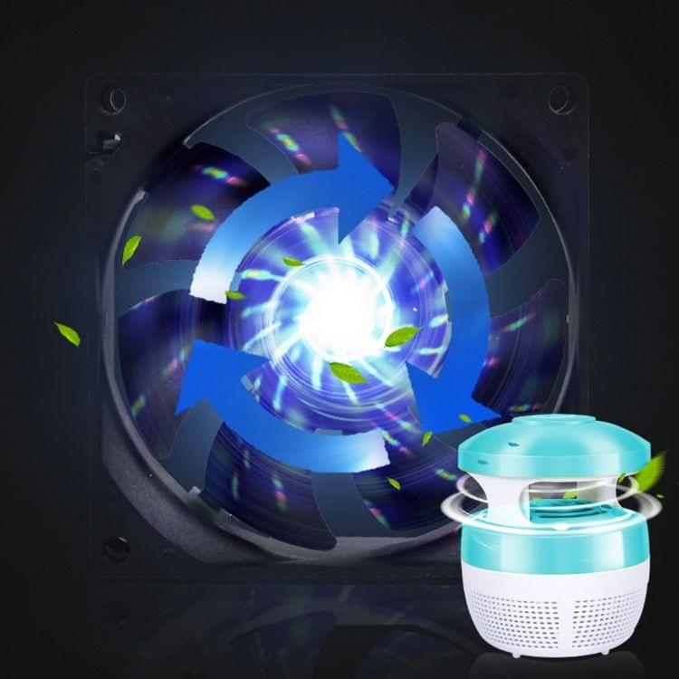 5W 6 LEDs No Radiation Mute Photocatalytic 7-blade Fan USB Mosquito Killer Lamp(Blue)