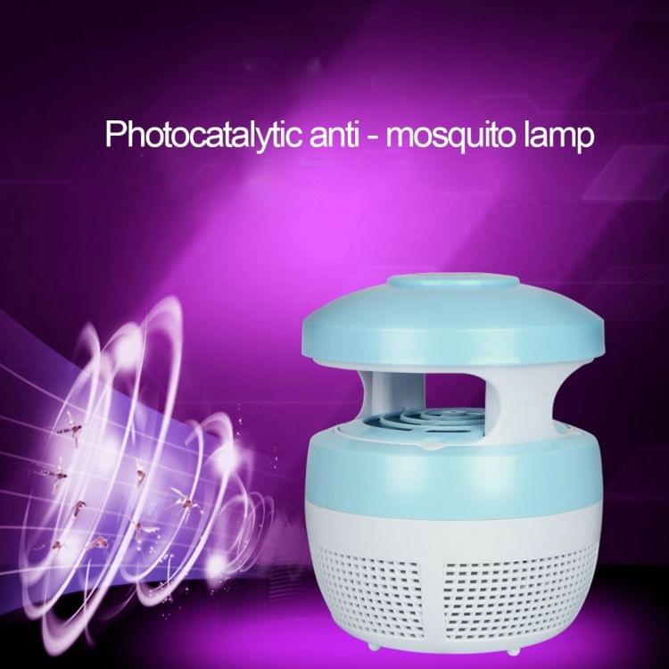 5W 6 LEDs No Radiation Mute Photocatalytic 7-blade Fan USB Mosquito Killer Lamp(Blue)
