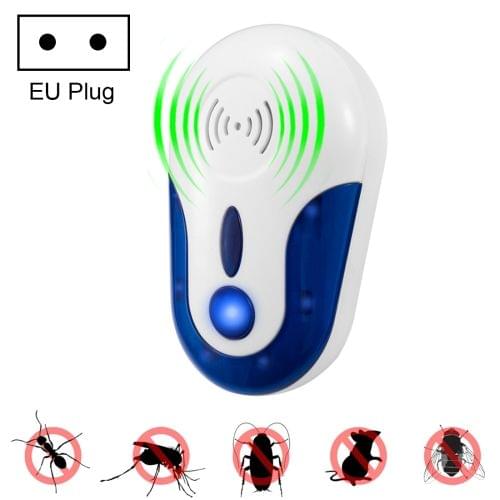 4W Electronic Ultrasonic Anti Mosquito Rat Mouse Cockroach Insect Pest Repeller, EU Plug, AC 90-250V(White + Blue)