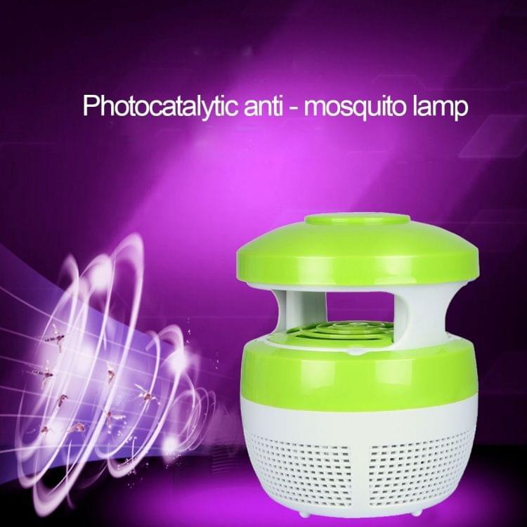 5W 6 LEDs No Radiation Mute Photocatalytic 7-blade Fan USB Mosquito Killer Lamp(Green)