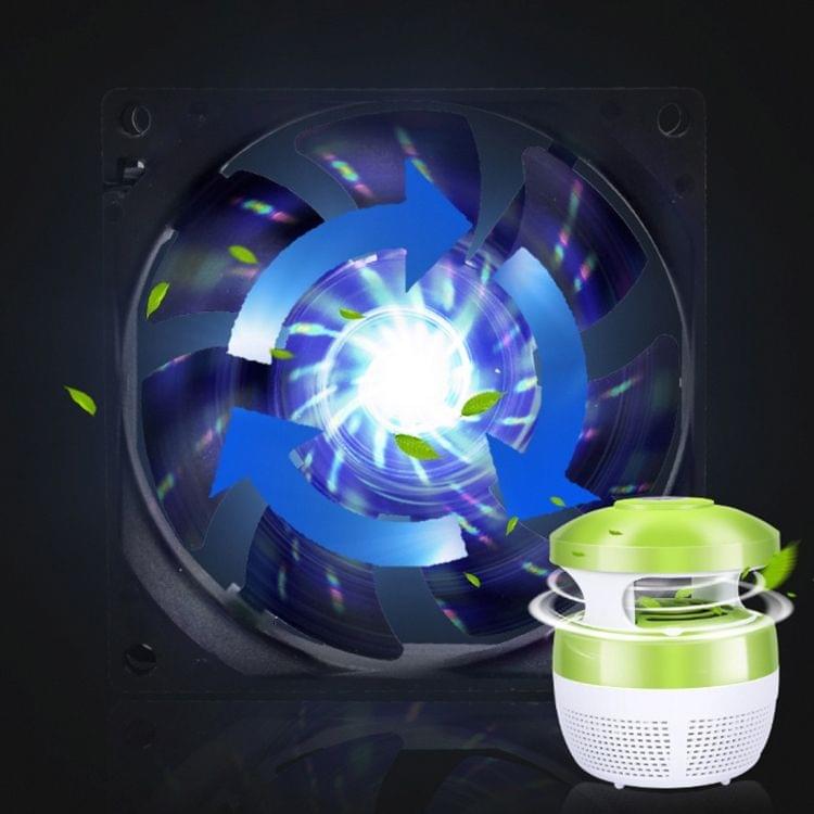 5W 6 LEDs No Radiation Mute Photocatalytic 7-blade Fan USB Mosquito Killer Lamp(Green)