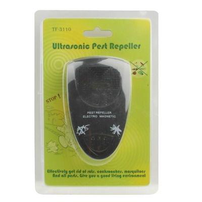 EU Plug Ultrasonic Pest Repeller Electro Magnetic (Black)