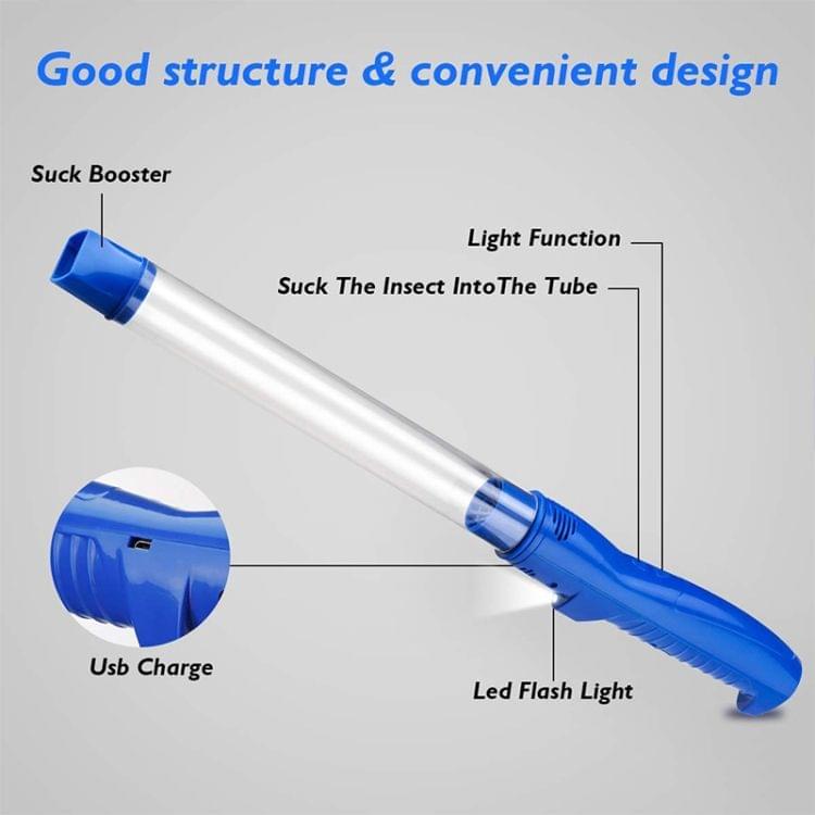 SK818 USB Charging Insects Bugs Suction Traps Electric Pest Spider Catcher with LED Light (Blue)