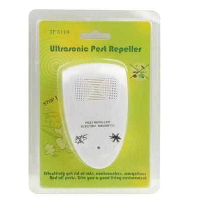 EU Plug Ultrasonic Pest Repeller Electro Magnetic (White)