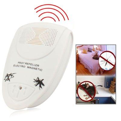 EU Plug Ultrasonic Pest Repeller Electro Magnetic (White)