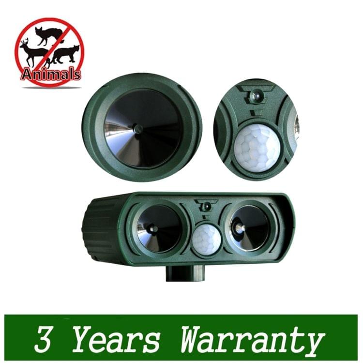 2 PCS Powerful Ultrasonic Solar-powered Animal Repeller With PIR Sensor & Light Sensor, Got the CE / ROHS Certification