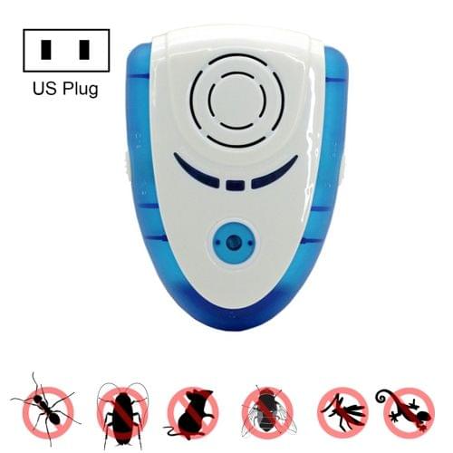 6W Electronic Ultrasonic Electromagnetic Wave Anti Mosquito Rat Insect Pest Repeller with Light, US Plug, AC 90-240V(Blue)
