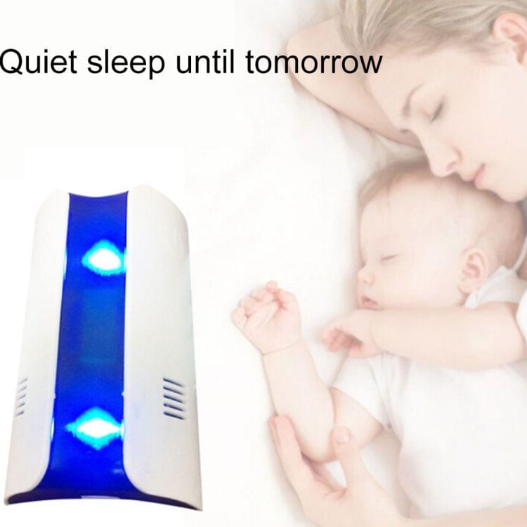 Electromagnetic Wave Frequency-conversion Double Waves Multi-function Mosquito Repellent Ultrasonic Pest Repeller, US Plug(White)