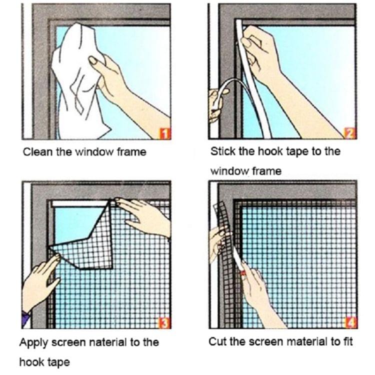 DIY Fly Mosquito Bug Mesh Window Screen Self-adhesive Anti-mosquito Net(13X15cm )