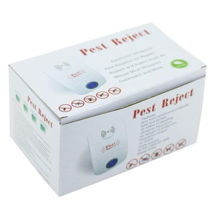 Electronic Ultrasonic Mosquito Rat Pest Control Repeller with LED Light, UK Plug, AC90V-250V(White)