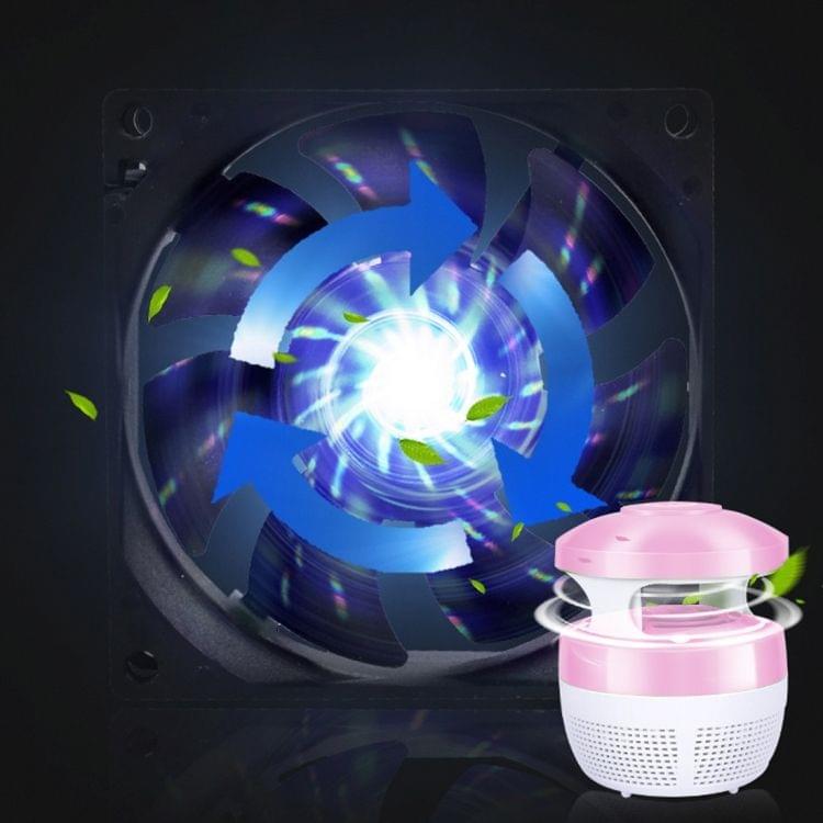 5W 6 LEDs No Radiation Mute Photocatalytic 7-blade Fan USB Mosquito Killer Lamp(Pink)