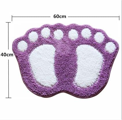 Foot-shaped Non Slip Shaggy Soft Water Absorption Bedroom Bathroom Carpet Mat, Size: 40x60cm(Grey)