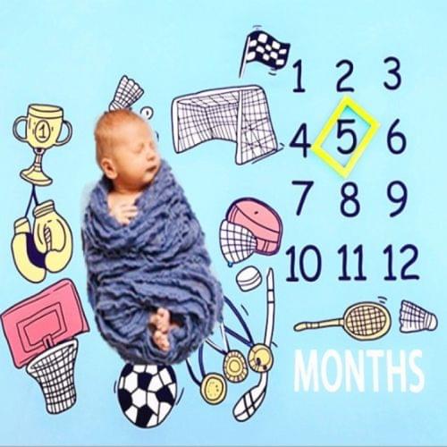 DIY Children Photo Props Photography Cloth Baby Photo Carpet(Love Sports)