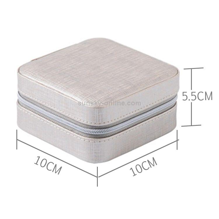 Macaron Small Jewelry Box Rings and Earrings Mirrored Travel Storage Case (White)