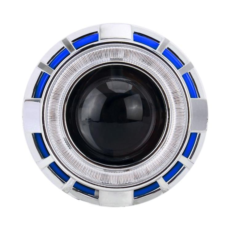 IPHCAR G262 H1 3.0 inch 12V Bi-Xenon Projector Lens Headlight with Exquisite Angle Eyes Decoration for Right Driving(Blue)