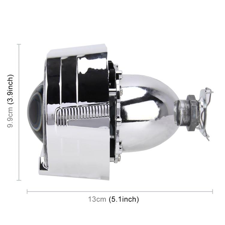 IPHCAR H1 2.5 inch 12V Bi-Xenon Projector Lens Headlight with Exquisite Angle Eyes Decoration for Right Driving (White Light)