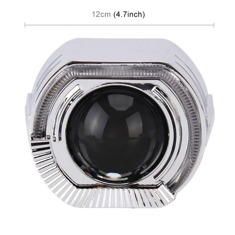 IPHCAR H1 2.5 inch 12V Bi-Xenon Projector Lens Headlight with Exquisite Angle Eyes Decoration for Right Driving (White Light)