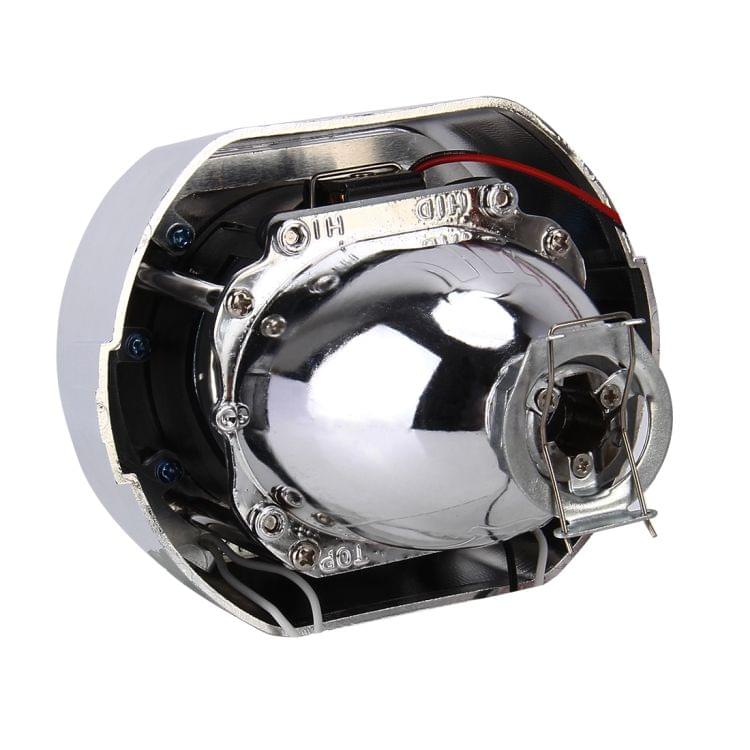 IPHCAR H1 2.5 inch 12V Bi-Xenon Projector Lens Headlight with Exquisite Angle Eyes Decoration for Right Driving (White Light)