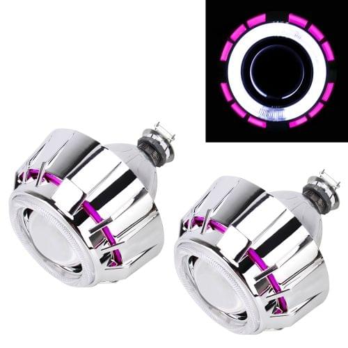 IPHCAR G262 H1 3.0 inch 12V Bi-Xenon Projector Lens Headlight with Exquisite Angle Eyes Decoration for Left Driving(Pink)