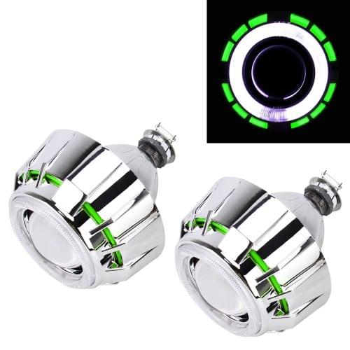 IPHCAR G262 H1 3.0 inch 12V Bi-Xenon Projector Lens Headlight with Exquisite Angle Eyes Decoration for Right Driving(Green)