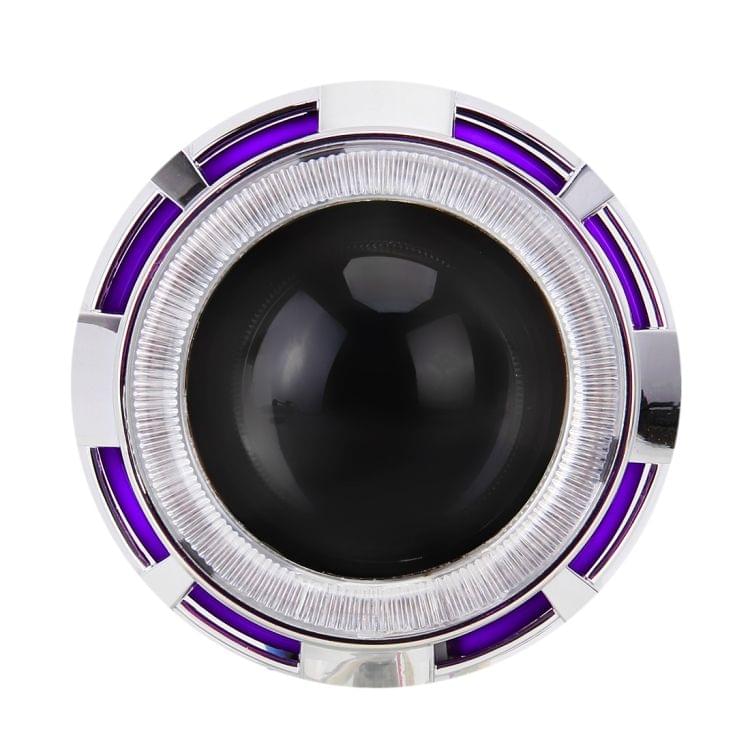 IPHCAR M803 H1 2.5 inch 12V Bi-Xenon Projector Lens Headlight with Exquisite Angle Eyes Decoration for Left Driving(Purple)