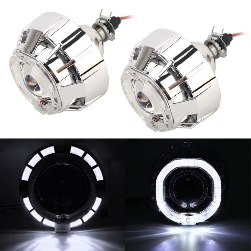 IPHCAR G262S 2 PCS H1 2.5 inch 12V Double Light Bi-Xenon Projector Lens Headlight with Light Bulb for Left Driving (White Light)