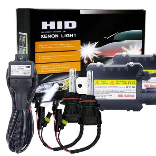 55W 9004/9007/HB1/HB5 4300K HID Xenon Conversion Kit with High Intensity Discharge Alloy Slim Ballast, Warm White