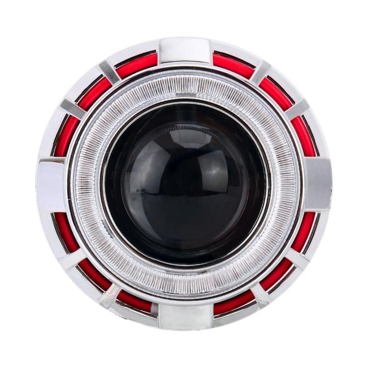 IPHCAR G262 H1 3.0 inch 12V Bi-Xenon Projector Lens Headlight with Exquisite Angle Eyes Decoration for Left Driving(Red)