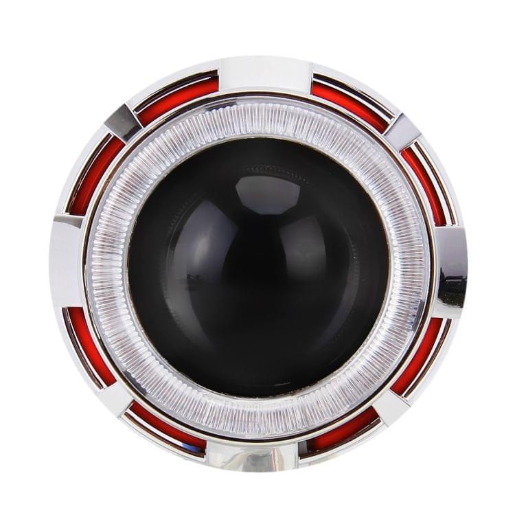 IPHCAR M803 H1 2.5 inch 12V Bi-Xenon Projector Lens Headlight with Exquisite Angle Eyes Decoration for Left Driving(Red)
