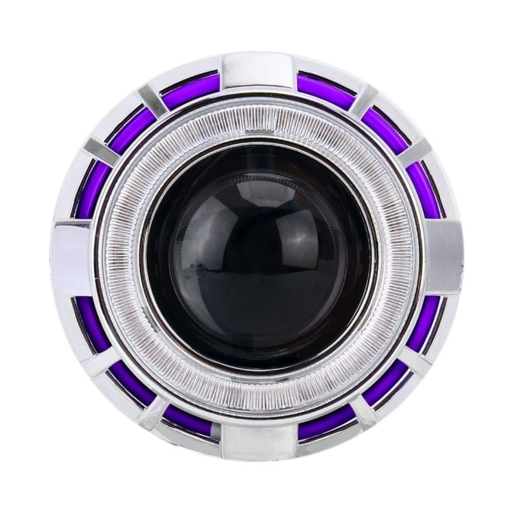 IPHCAR G262 H1 3.0 inch 12V Bi-Xenon Projector Lens Headlight with Exquisite Angle Eyes Decoration for Right Driving(Purple)