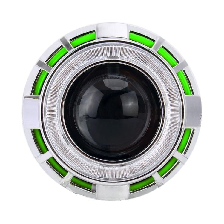 IPHCAR G262 H1 3.0 inch 12V Bi-Xenon Projector Lens Headlight with Exquisite Angle Eyes Decoration for Left Driving(Green)
