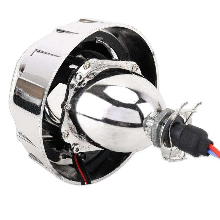 IPHCAR G262S 2 PCS H1 2.5 inch 12V Double Light Bi-Xenon Projector Lens Headlight with Light Bulb for Left Driving (Red Light)