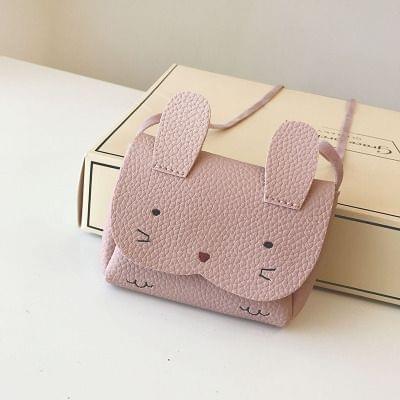 Girls PU Coin Purse Bag Wallet Kids Rabbit One Shoulder Bag Small Coin Purse(Pink)