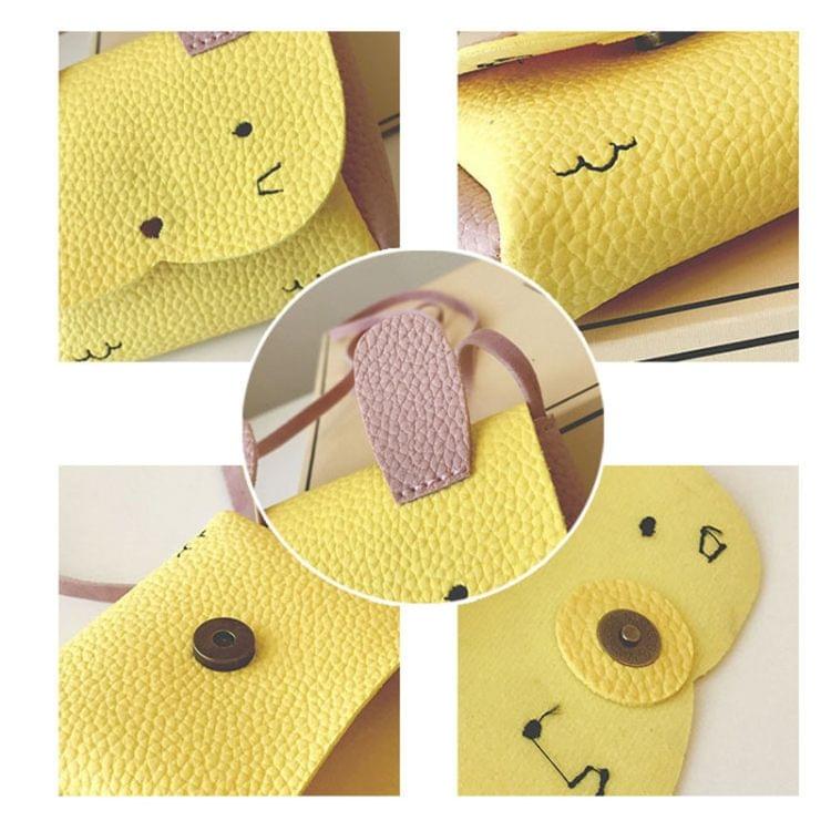 Girls PU Coin Purse Bag Wallet Kids Rabbit One Shoulder Bag Small Coin Purse(Pink)