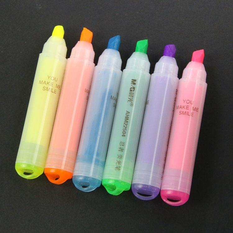 6 PCS Creative Cartoon Cute Rabbit Mini Fluorescent Pen