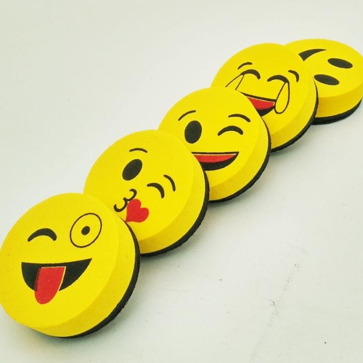 Yellow Smile Face Whiteboard Eraser Magnetic Board Erasers Wipe Dry School Blackboard Marker Cleaner 6 Styles Random Color Delivery