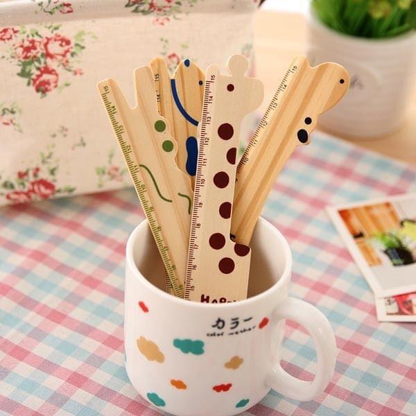 Cartoon Animal Wood Rulers School Supplies Stationery, Name:Giraffe