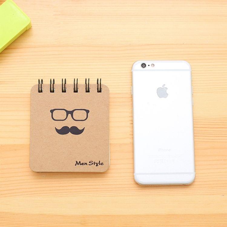 10 PCS Mustache Print Coil Memo Pad Notes Bookmark School Office Supply, Random Color Delivery