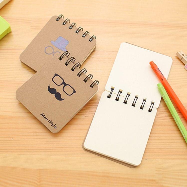 10 PCS Mustache Print Coil Memo Pad Notes Bookmark School Office Supply, Random Color Delivery