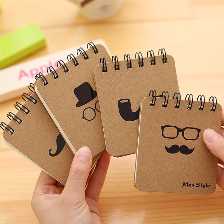 10 PCS Mustache Print Coil Memo Pad Notes Bookmark School Office Supply, Random Color Delivery